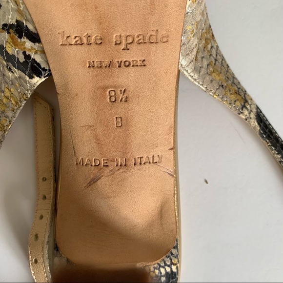 Kate Spade Snakeskin embossed Slingback Heels open toe - Picture 10 of 11